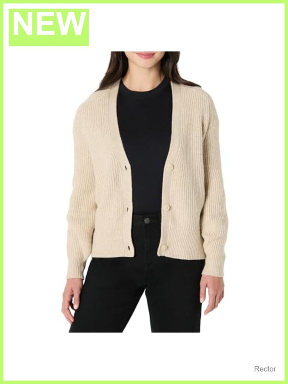Women's Soft Touch Ribbed V-Neck Button Cardigan Sweater Long Sleeve